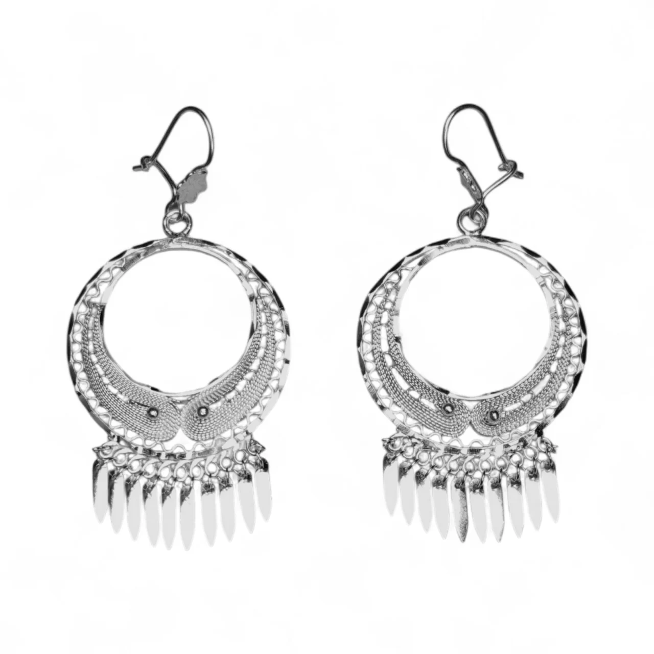 Aretes de Filigrana Ciclo Greca en Plata Ley .925 - Image 2