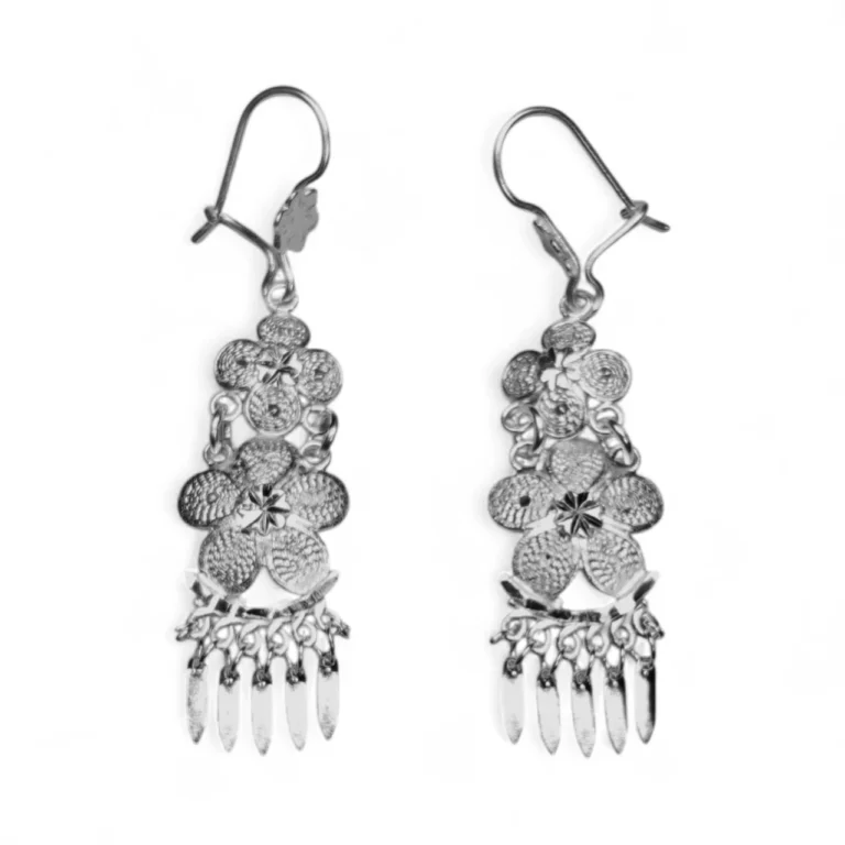 Aretes de Filigrana Aura Floral - Cascada en Plata Ley .925