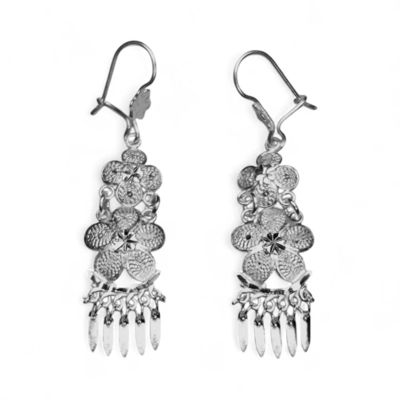 Aretes de Filigrana Aura Floral - Cascada en Plata Ley .925
