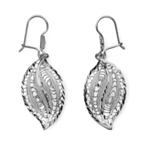 Aretes de Filigrana Hoja en Plata Ley .925 - M