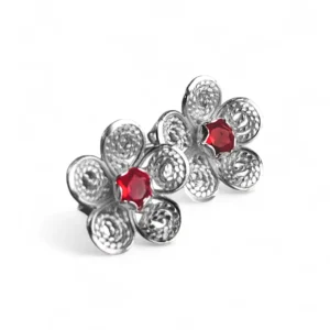 Broqueles de Filigrana Armonía en Plata Ley .925 - Rojo