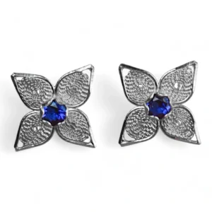 Broqueles de Filigrana Lucero en Plata Ley .925 - Azul