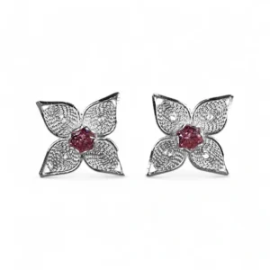 Broqueles de Filigrana Lucero en Plata Ley .925 - Rosa