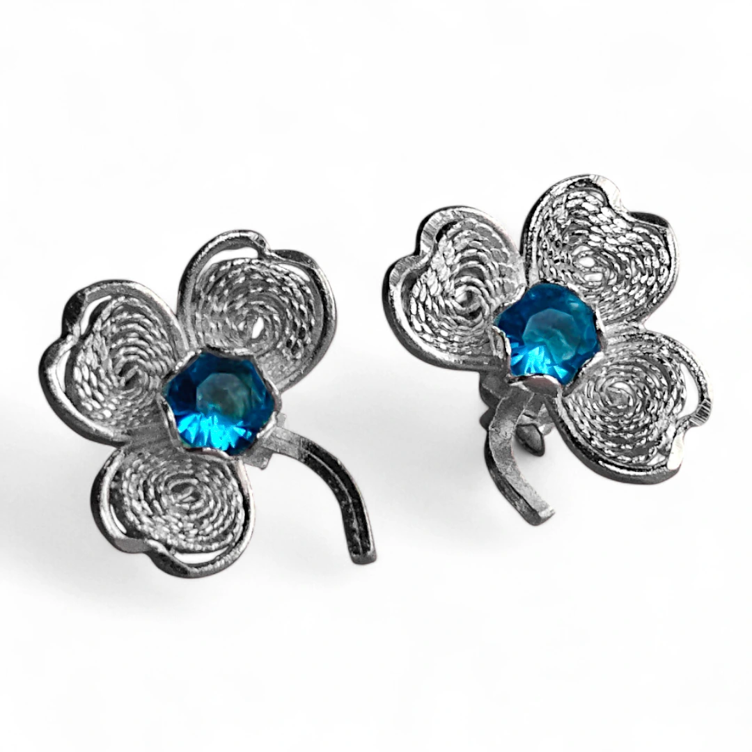 Broqueles de Filigrana Trébol en Plata Ley .925 - Image 4