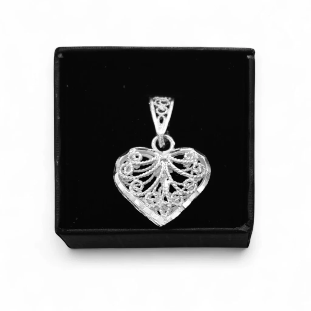 Dije Corazón de Filigrana en Plata Ley .925 - Image 3