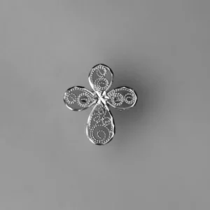 Anillo de Filigrana Cruz Floral en Plata Ley .925