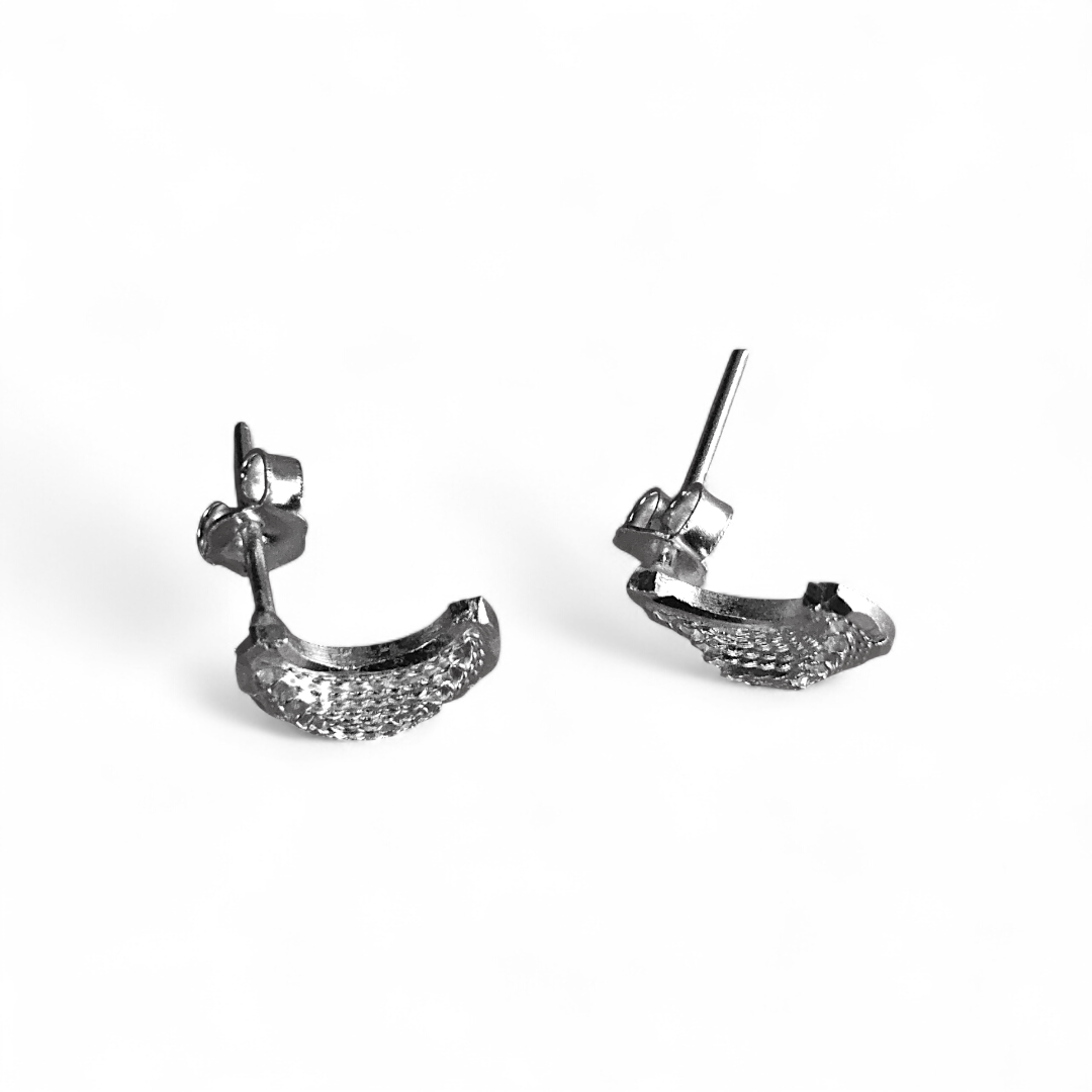 Broqueles de Filigrana Media Luna en Plata Ley .925 - Image 2