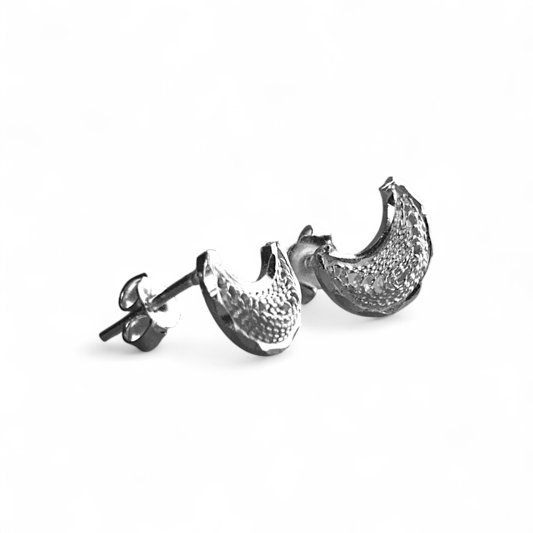 Broqueles de Filigrana Media Luna en Plata Ley .925 - Image 5