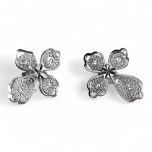 Broqueles de Filigrana Cruz en Plata Ley .925