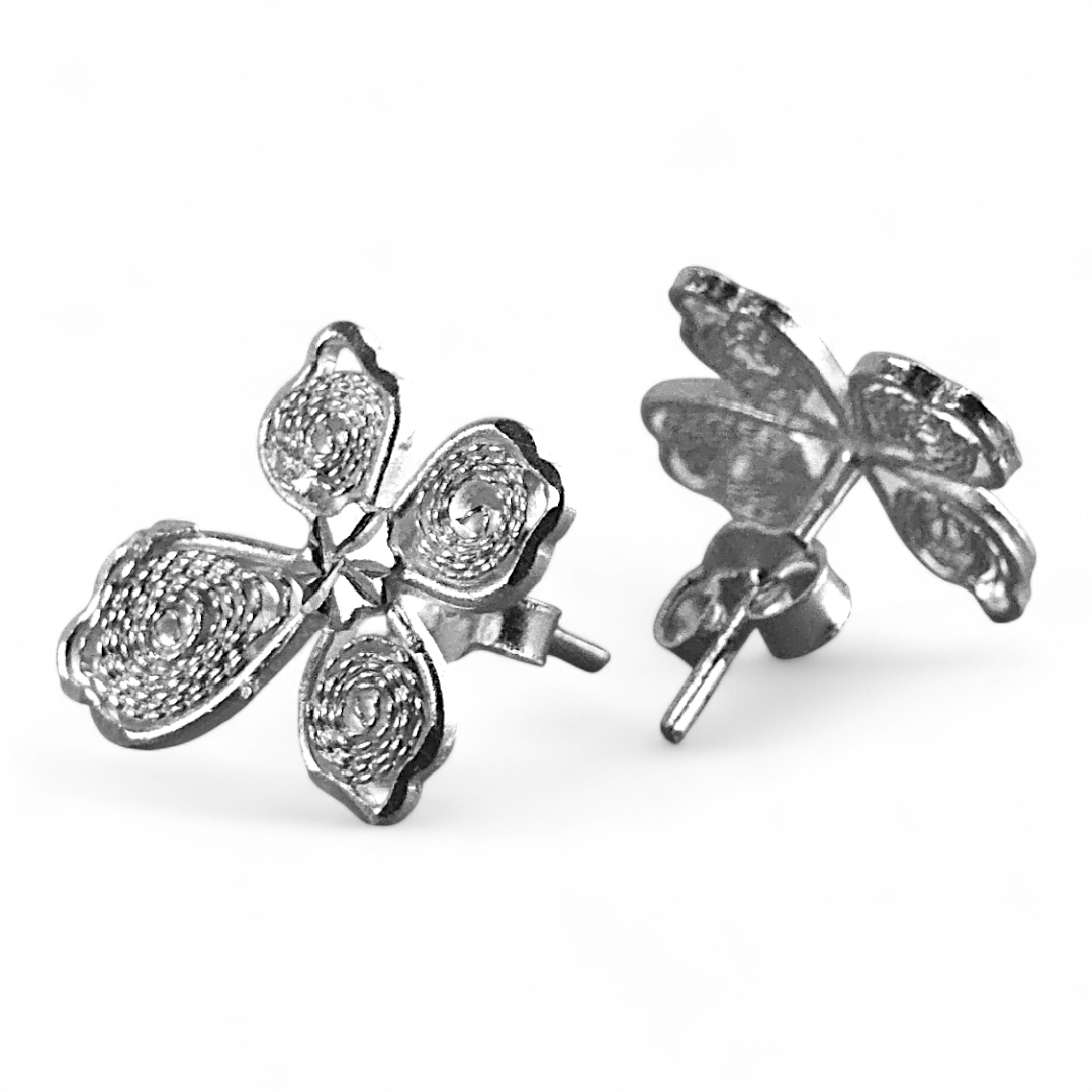 Broqueles de Filigrana Cruz en Plata Ley .925 - Image 3