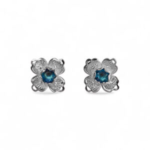 Broqueles de Filigrana Fortuna en Plata Ley .925 - Azul, Pequeño