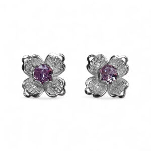 Broqueles de Filigrana Fortuna en Plata Ley .925 - Lila, Pequeño